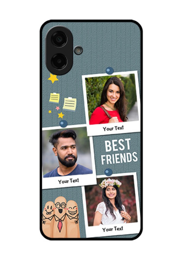 Samsung Galaxy M17e Custom Glass Phone Case - Sticky Frames And Friendship Design