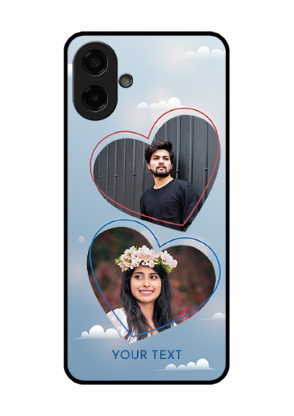 Samsung Galaxy M17e Custom Glass Phone Case - Blue Color Couple Design