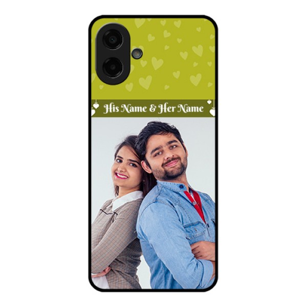 Samsung Galaxy M17e Custom Glass Phone Case - You & Me Heart Design Samsung Galaxy M17e Custom Glass Phone Case - You & Me Heart Design