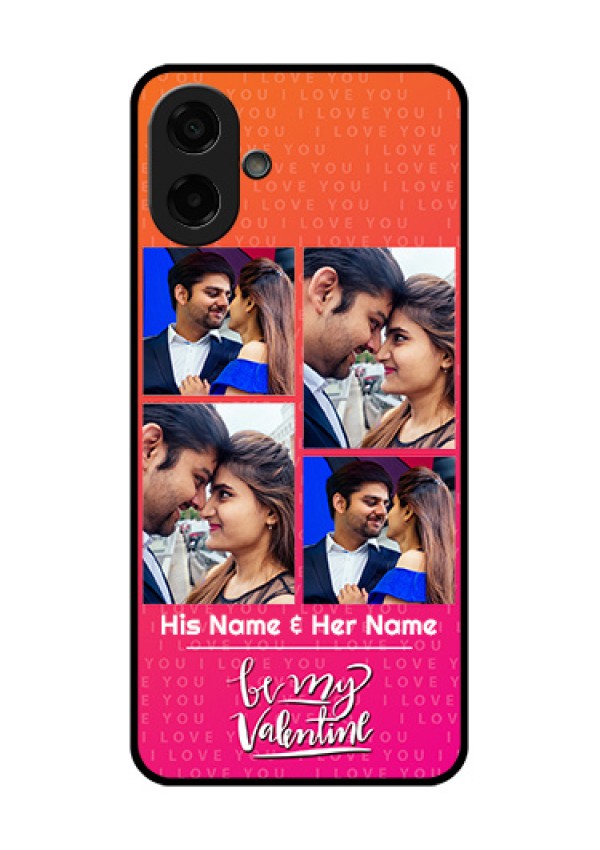 Samsung Galaxy M17e Custom Glass Phone Case - I Love You Pink Design
