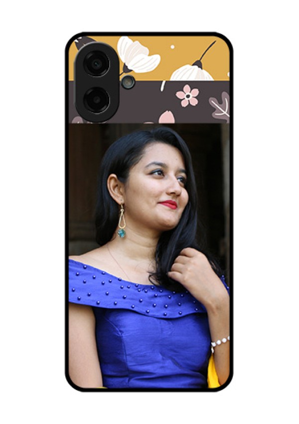 Samsung Galaxy M17e Custom Glass Phone Case - Stylish Floral Design