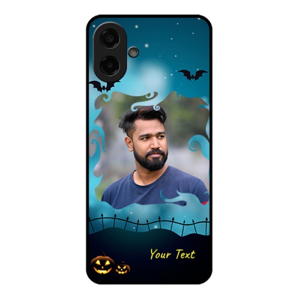 Samsung Galaxy M17e Custom Glass Phone Case - Halloween Frame Design Samsung Galaxy M17e Custom Glass Phone Case - Halloween Frame Design