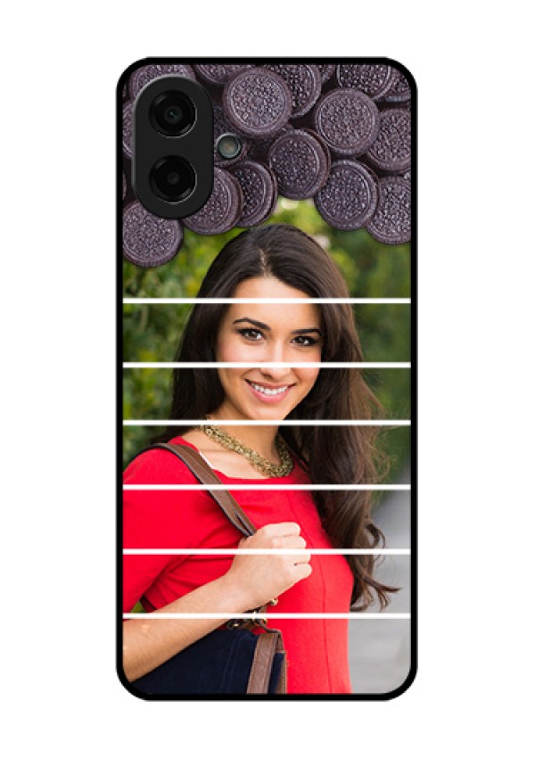Samsung Galaxy M17e Custom Glass Phone Case - With Oreo Biscuit Design