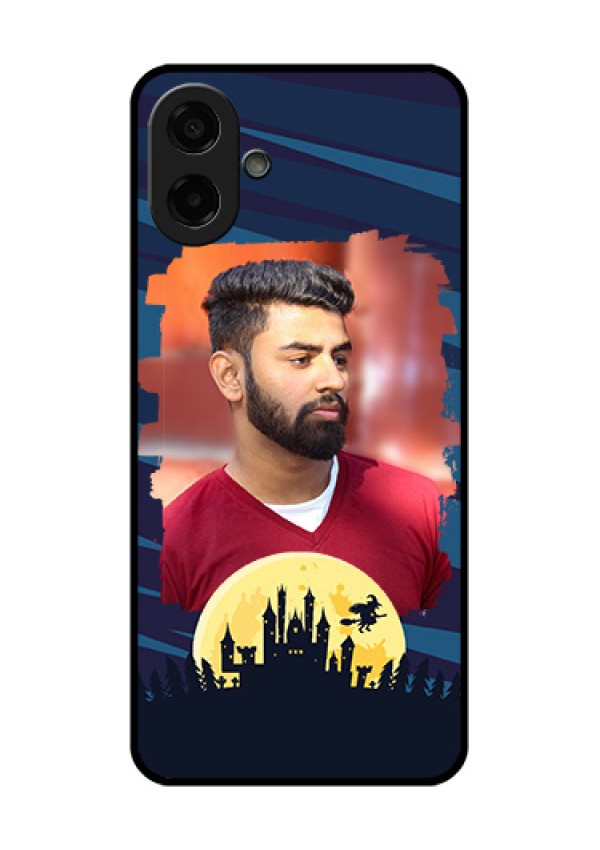 Samsung Galaxy M17e Custom Glass Phone Case - Halloween Witch Design