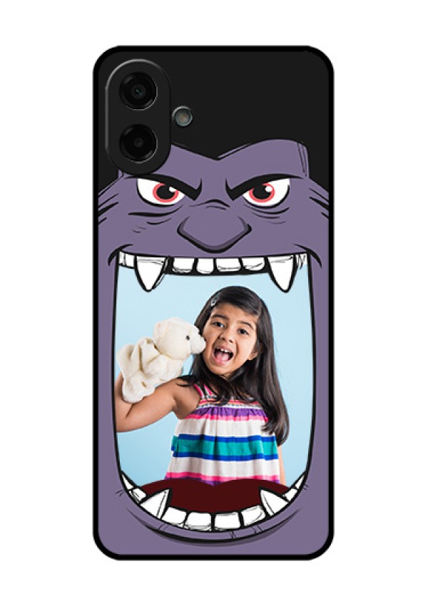 Samsung Galaxy M17e Custom Glass Phone Case - Angry Monster Design