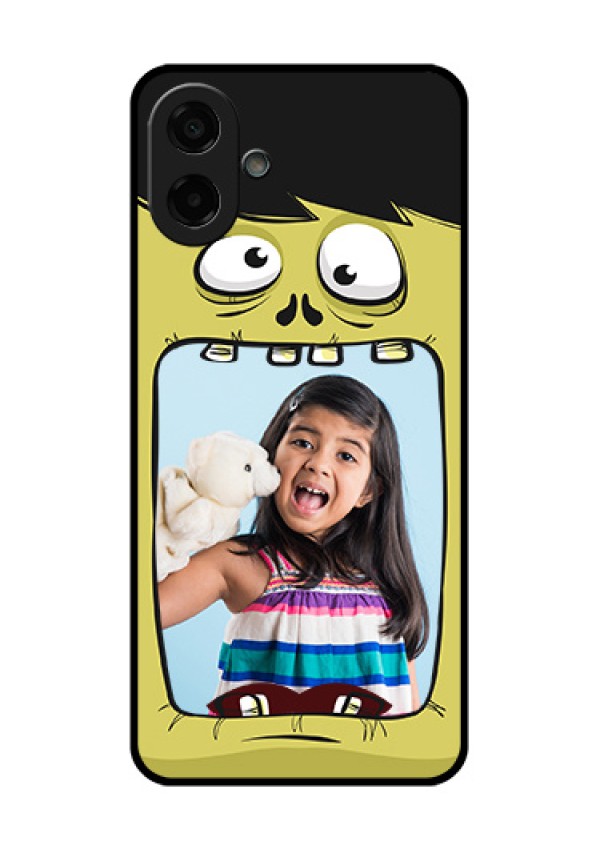 Samsung Galaxy M17e Custom Glass Phone Case - Cartoon Monster Back Case Design