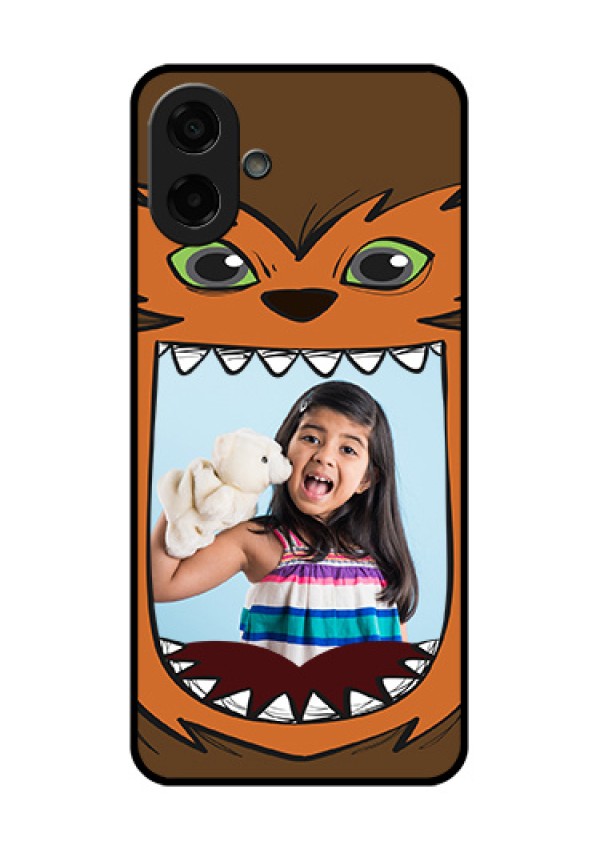 Samsung Galaxy M17e Custom Glass Phone Case - Owl Monster Back Case Design