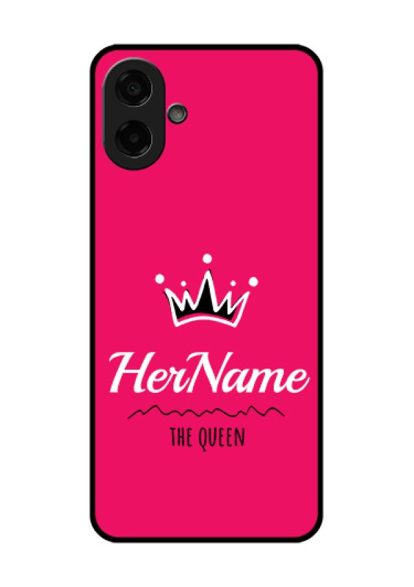 Samsung Galaxy M17e Custom Glass Phone Case - Queen With Name Design