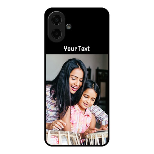 Samsung Galaxy M17e Custom Glass Phone Case - Photo With Name Design