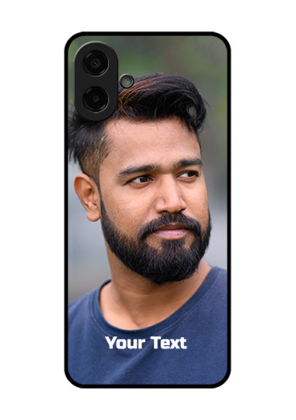 Samsung Galaxy M17e Custom Glass Phone Case - Photo With Text Design