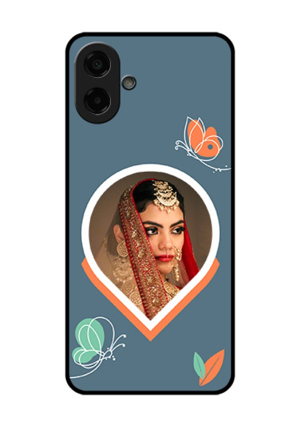 Samsung Galaxy M17e Custom Glass Phone Case - Droplet Butterflies Design