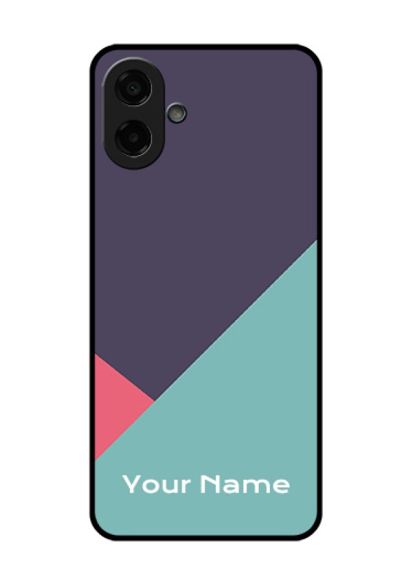 Samsung Galaxy M17e Custom Glass Phone Case - Tri Color Abstract Design