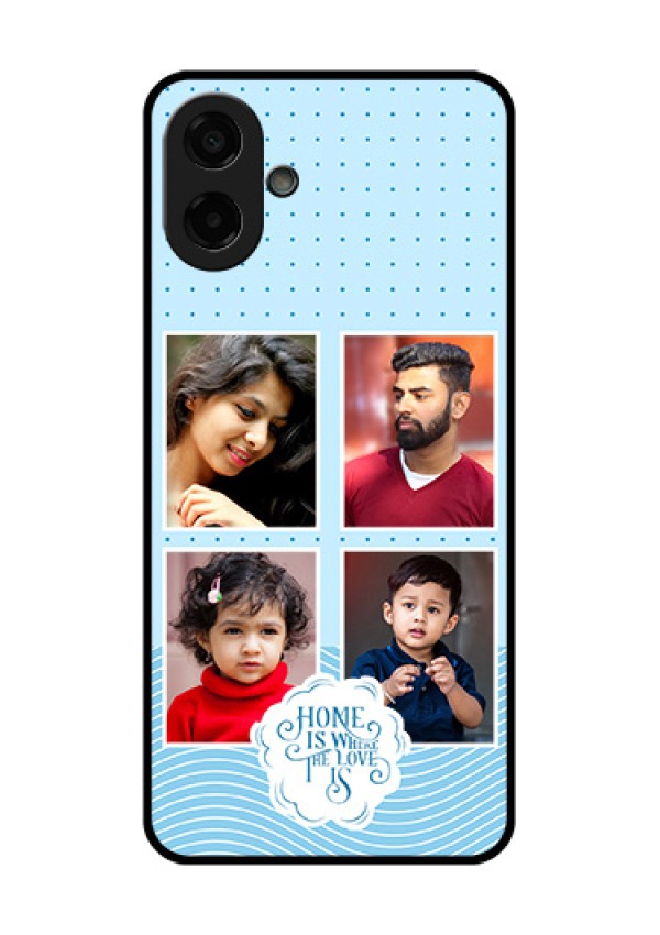 Samsung Galaxy M17e Custom Glass Phone Case - Cute Love Quote With 4 Pic Upload Design