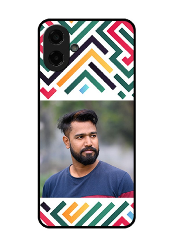 Samsung Galaxy M17e Custom Glass Phone Case - Colorful Maze Pattern Design