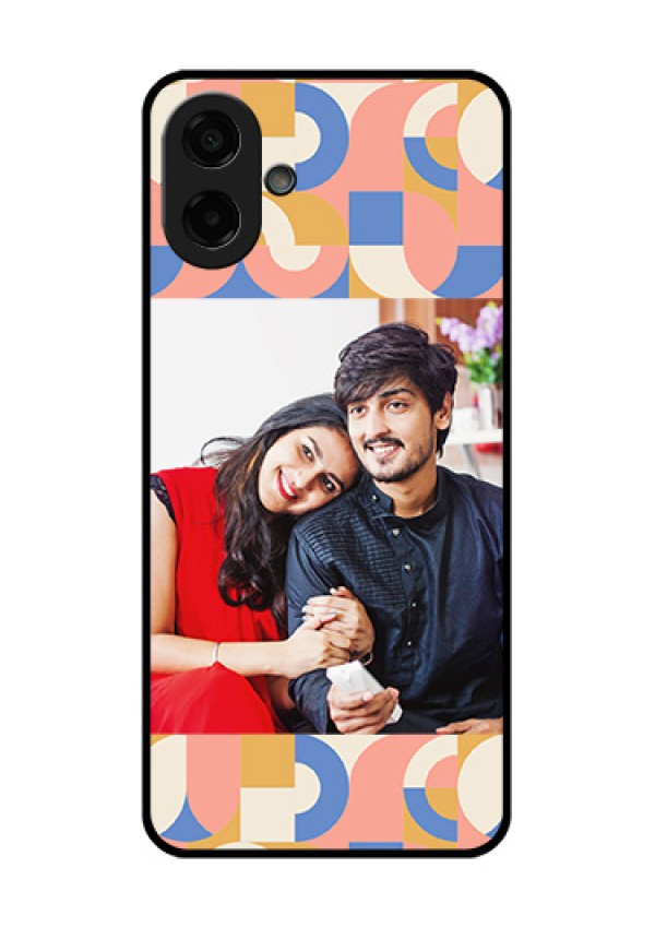Samsung Galaxy M17e Custom Glass Phone Case - Semi - Circle Maze Pattern Design