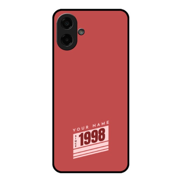 Samsung Galaxy M17e Custom Glass Phone Case - Red Custom Year Of Birth Design