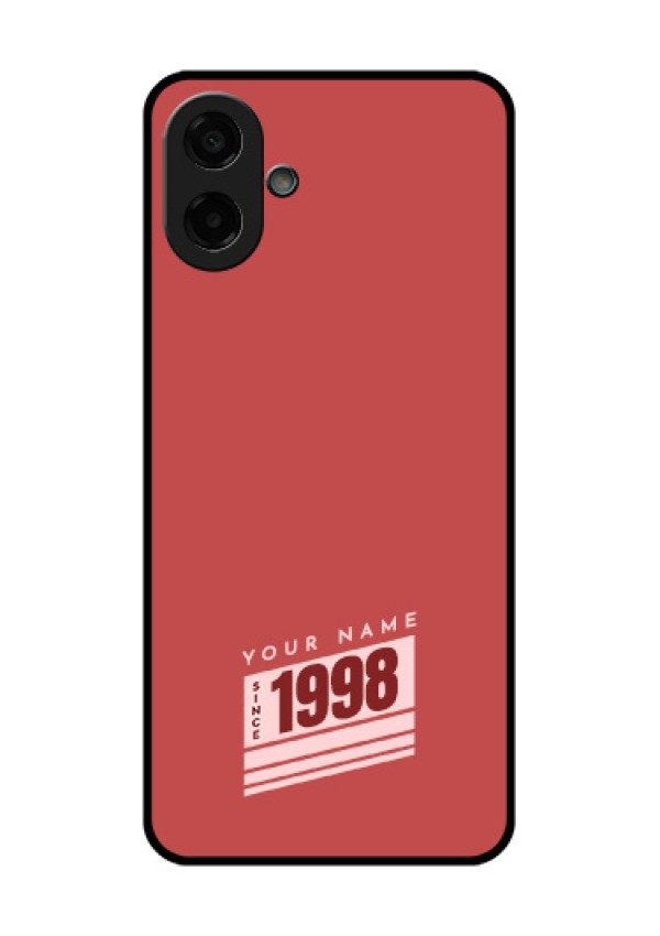 Samsung Galaxy M17e Custom Glass Phone Case - Red Custom Year Of Birth Design