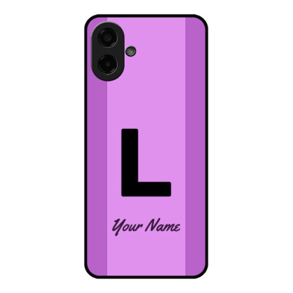 Samsung Galaxy M17e Custom Glass Phone Case - Tricolor Custom Text Design