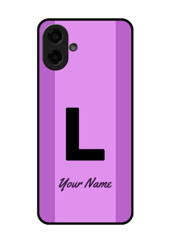 Samsung Galaxy M17e Custom Glass Phone Case - Tricolor Custom Text Design