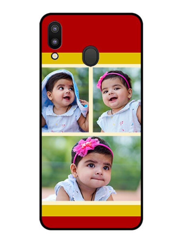 Custom Galaxy M20 Custom Glass Mobile Case - Multiple Pic Upload Design