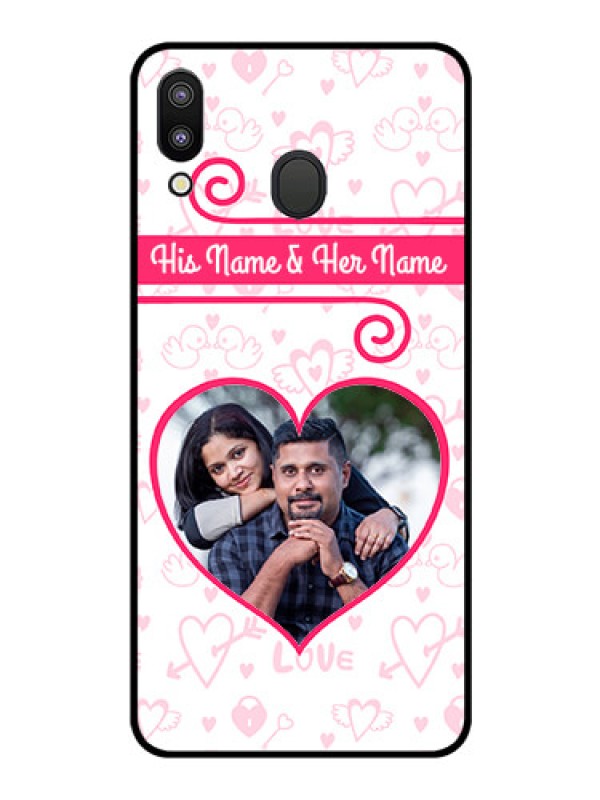 Custom Galaxy M20 Personalized Glass Phone Case - Heart Shape Love Design