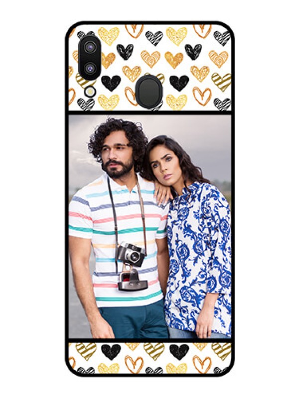 Custom Galaxy M20 Photo Printing on Glass Case - Love Symbol Design