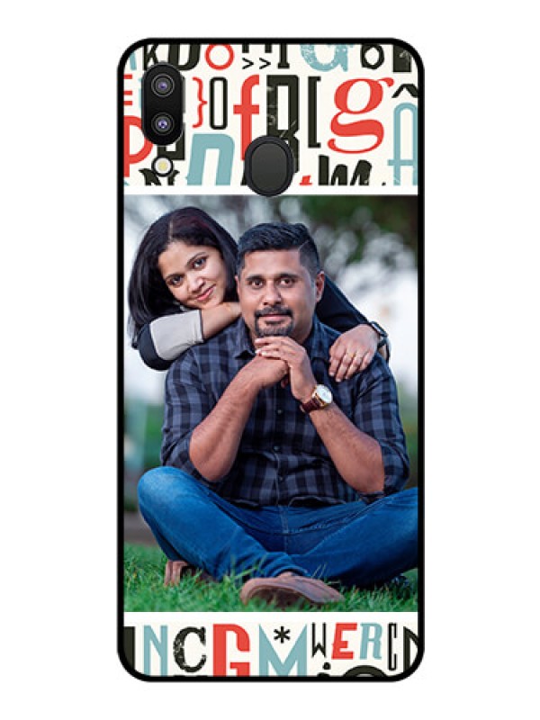 Custom Galaxy M20 Personalized Glass Phone Case - Alphabet Design