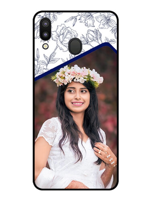 Custom Galaxy M20 Personalized Glass Phone Case - Premium Floral Design