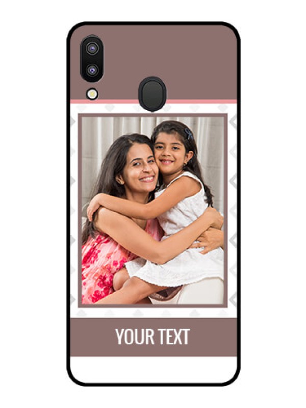 Custom Galaxy M20 Photo Printing on Glass Case - Simple Diamond Design
