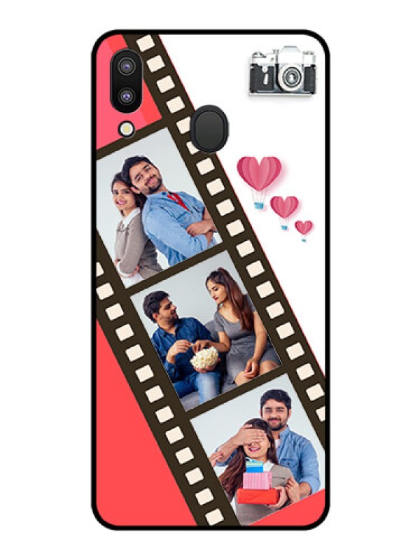 Custom Galaxy M20 Personalized Glass Phone Case - 3 Image Holder with Film Reel