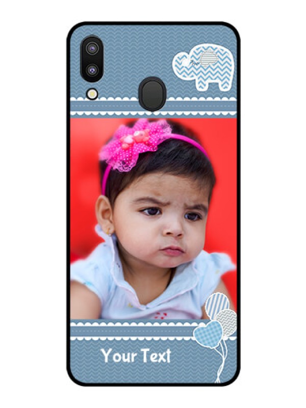 Custom Galaxy M20 Photo Printing on Glass Case - with Kids Pattern Design