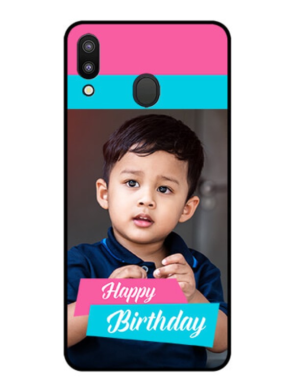Custom Galaxy M20 Personalized Glass Phone Case - Image Holder with 2 Color Design