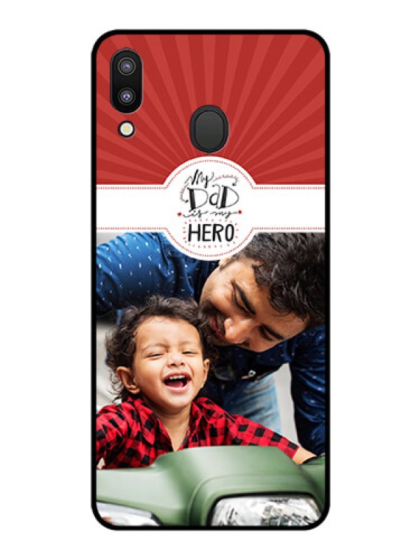 Custom Galaxy M20 Photo Printing on Glass Case - My Dad Hero Design