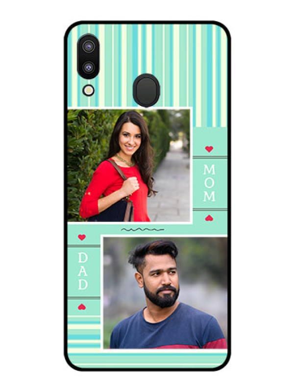 Custom Galaxy M20 Custom Glass Phone Case - Mom & Dad Pic Design