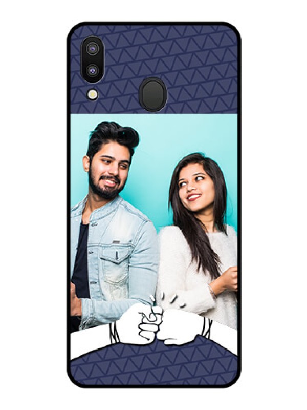 Custom Galaxy M20 Photo Printing on Glass Case - with Best Friends Design 