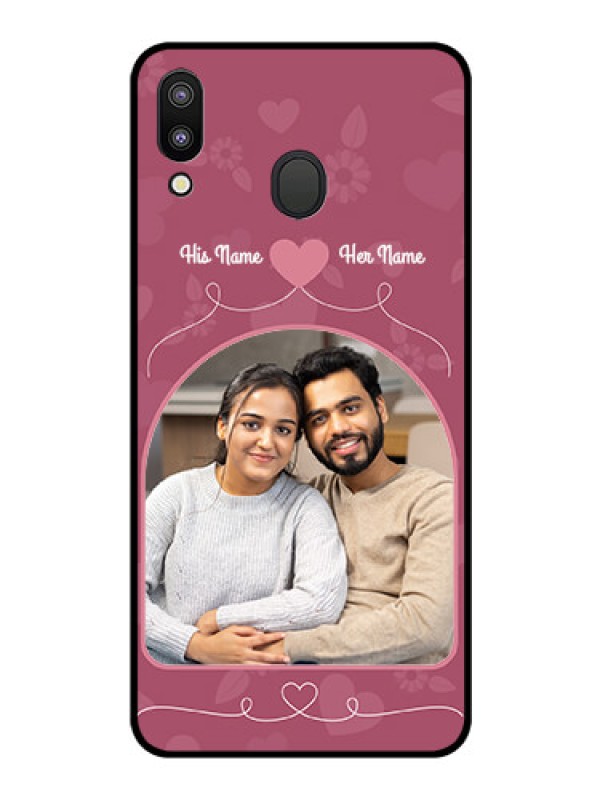 Custom Galaxy M20 Photo Printing on Glass Case - Love Floral Design