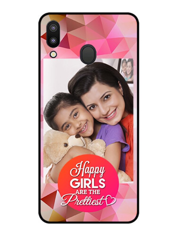 Custom Galaxy M20 Photo Printing on Glass Case - Abstract Triangle Design