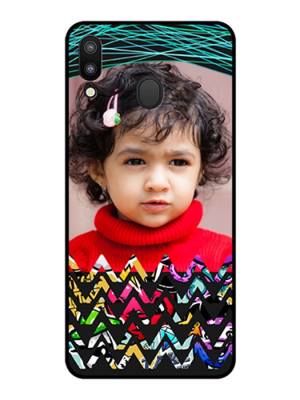 Custom Galaxy M20 Personalized Glass Phone Case - Neon Abstract Design