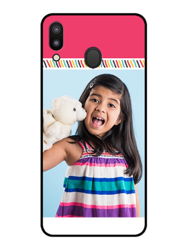 Custom Galaxy M20 Personalized Glass Phone Case - Line art design