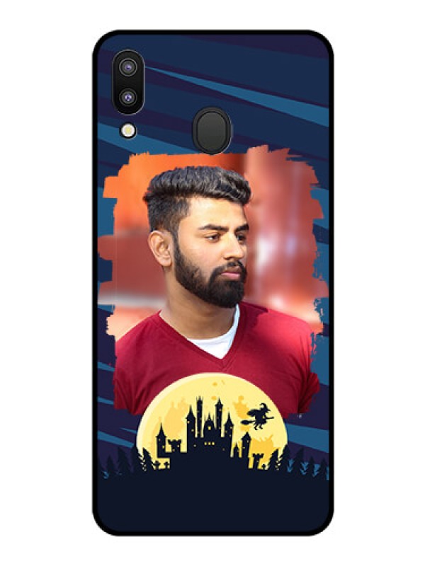 Custom Galaxy M20 Photo Printing on Glass Case - Halloween Witch Design 