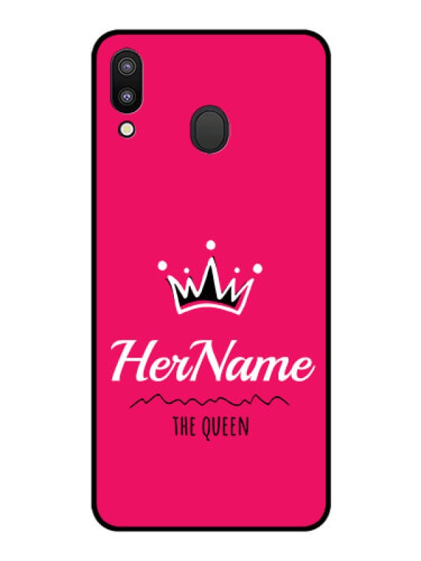 Custom Galaxy M20 Glass Phone Case Queen with Name