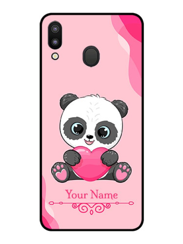 Custom Galaxy M20 Custom Glass Mobile Case - Cute Panda Design