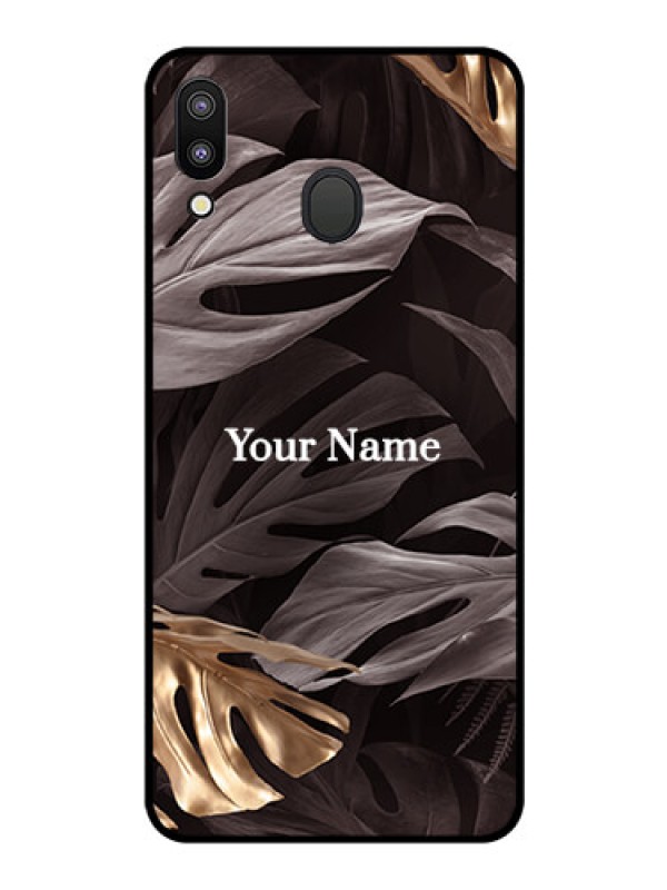 Custom Galaxy M20 Personalised Glass Phone Case - Wild Leaves digital paint Design