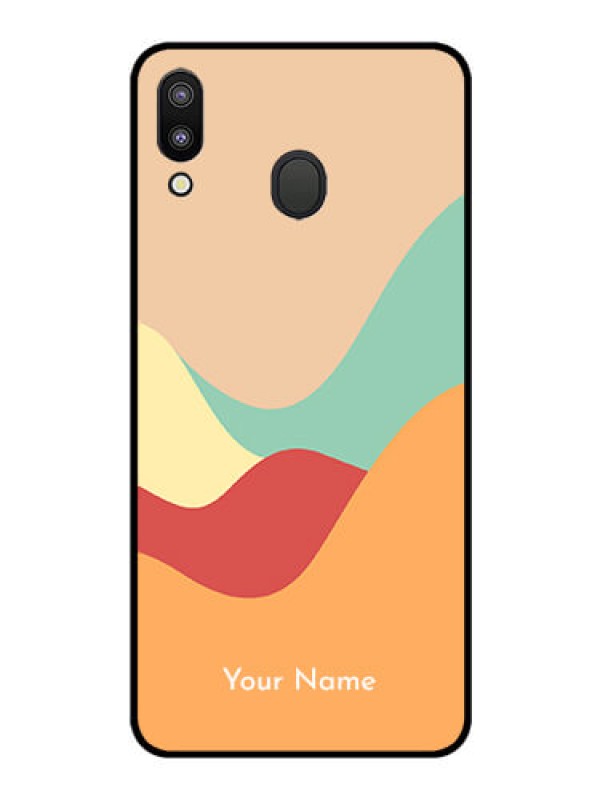Custom Galaxy M20 Personalized Glass Phone Case - Ocean Waves Multi-colour Design