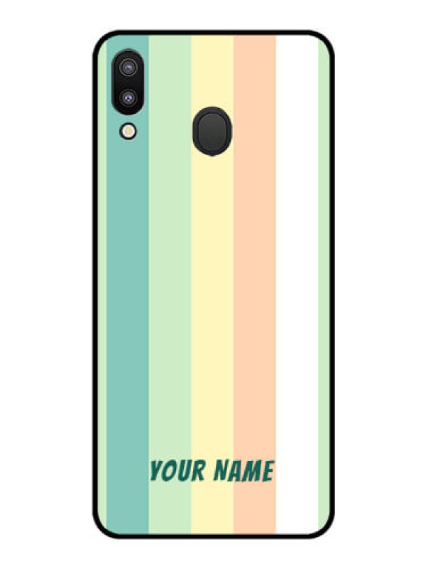 Custom Galaxy M20 Photo Printing on Glass Case - Multi-colour Stripes Design