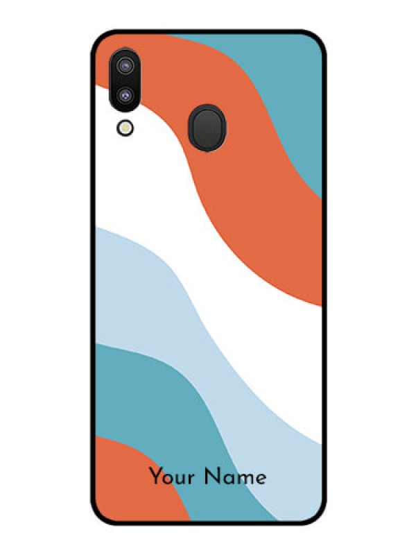 Custom Galaxy M20 Custom Glass Mobile Case - coloured Waves Design