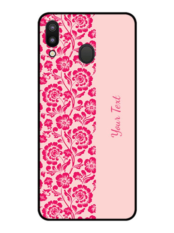 Custom Galaxy M20 Custom Glass Phone Case - Attractive Floral Pattern Design