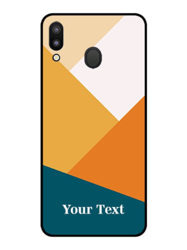 Custom Galaxy M20 Personalized Glass Phone Case - Stacked Multi-colour Design