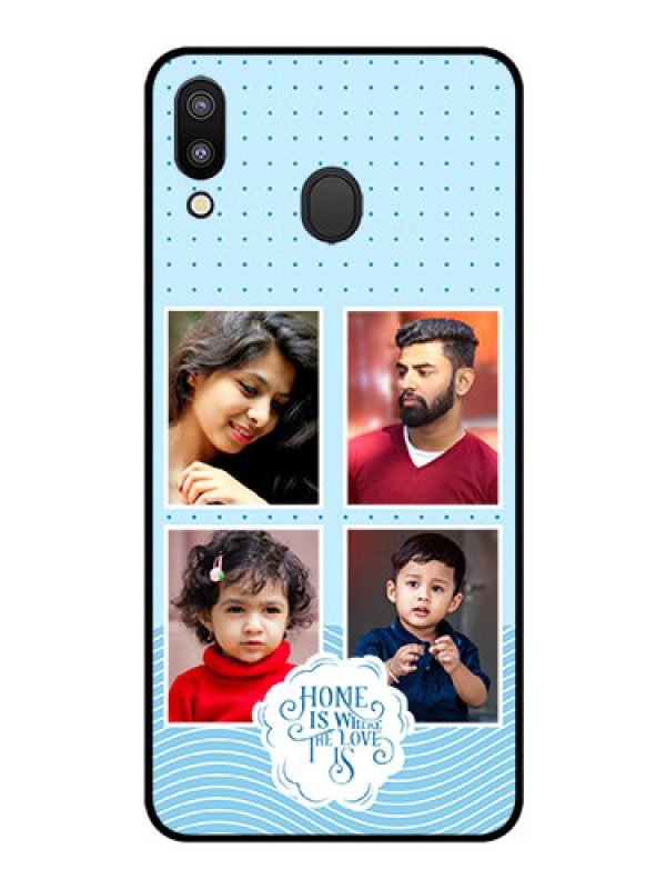 Custom Galaxy M20 Custom Glass Phone Case - Cute love quote with 4 pic upload Design