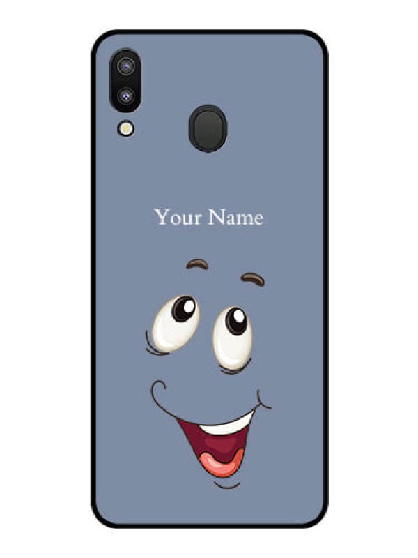 Custom Galaxy M20 Photo Printing on Glass Case - Laughing Cartoon Face Design